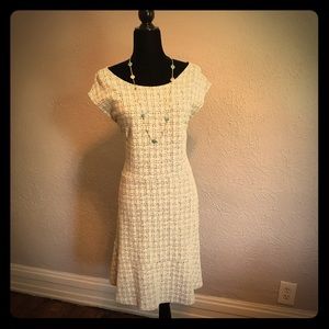Loft Size 12 white/grey dress.
